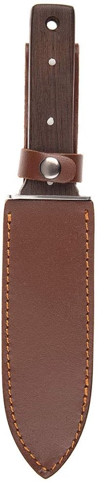 12" Hori Hori Garden Knife (Right Serrated Blade) with Free Diamond Sharpening Rod, Ideal Gardening Digging Landscaping Weeding Tool, with Thick Sheath and a Fine Gift Box