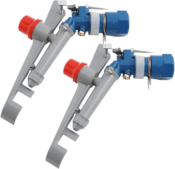 1.0" Agriculture Farm Irrigation Sprinkler Lawn Sprinkler Irrigation Spray Gun Large-Area Watering Spray 360° Rotary Farm Lawn Garden Irrigation, Pack of 2