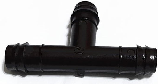 NETAFITM Drip Irrigation Barbed Fittings,3/8" 12MM Drip Tubing Coupler Elbow Tee Reducer (Tee - 12mm (3/8"), 5 Count)