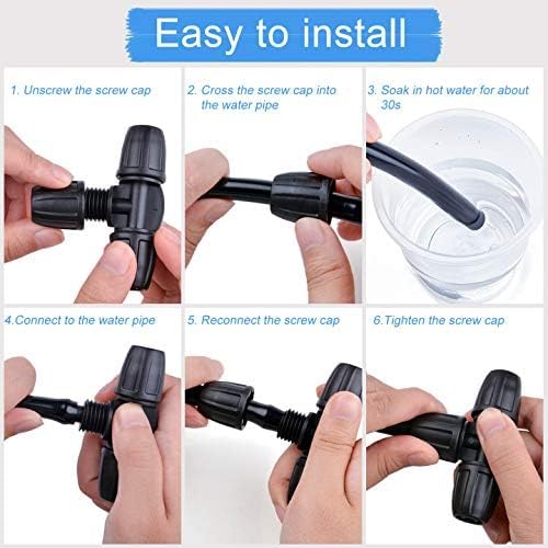 Kalolary Barbed Tee for 5/16 Inch Irrigation Tube, 20PCS Anti-Drop Drip Irrigation Hose Fittings for 8/12mm PE Pipe Micro Spray Lock Drip Irrigation Parts Connectors 3-Way Adapter Watering System