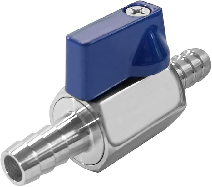 Beduan 3/8” Barb Ball Valve 304 Stainless Steel Mini Shut Off Valve for 3/8 ID Hose Water Gas Fuel Drip Irrigation and Aquariums