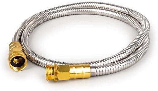 Stainless Steel Garden Hose: Durable Quality Metal with High-pressure Water Output for Gardeners（3FT）