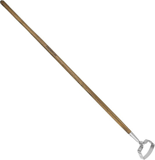 Haliaeetus Hula Hoe, 58'' Stainless Steel Stirrup Hoe, Action Hoe for Weeding in Push-Pull Motion, Scuffle Hoe with Comfortable Wood Long Handle for Standing to Weed on Flower Bed and Between Plants