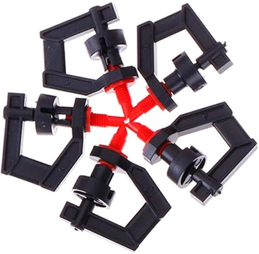 100Pcs G Type 360° Micro Rotary Tripod Nozzle Sprinklers Head Refractive Misting Irrigation Plant Rotating Refraction Sprinkler Atomizing Nozzle Lawn Watering Dripper System Garden Sprayer Atomizer
