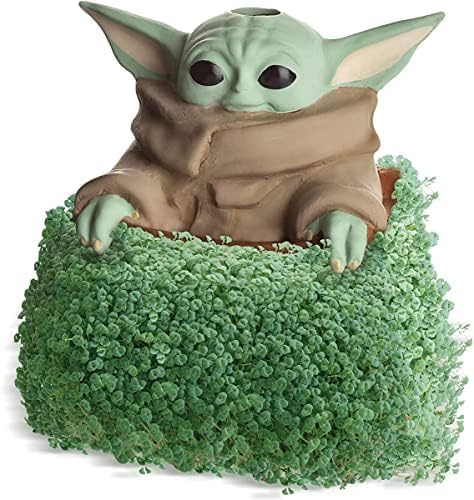 Chia Pet Star Wars the Child in Mandos Satchel with Seed Pack, Decorative Pottery Planter, Easy to Do and Fun to Grow, Novelty Gift, Perfect for Any Occasion