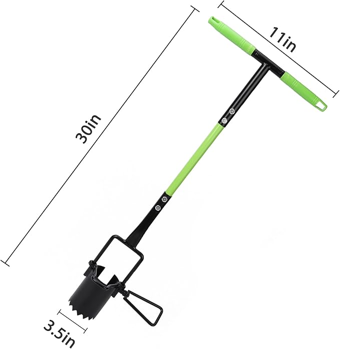 Long Handled Bulb Planter Tool 5 in 1 Lawn and Garden Tool for Digging and Digging Holes for Planting Flowers Turf Transplants Planting Tool Double Pedal with T-Long Handle