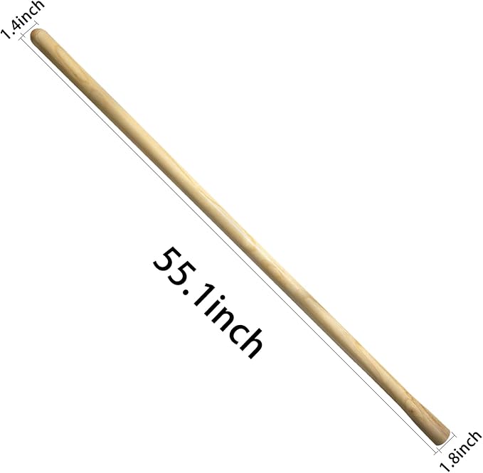 55-Inch Pure Solid Wood Replacement Handle for Garden Digging Spading Fork, Surface Coated with Protective Paint, Clear Finish, Convenient and Durable