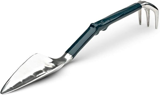 Kings County Tools Combo Garden Hand Tool | Combination Trowel & Rake | Trake Measures 17” | Use for Weeding, Planting and Transporting | Polished Cast-Aluminum