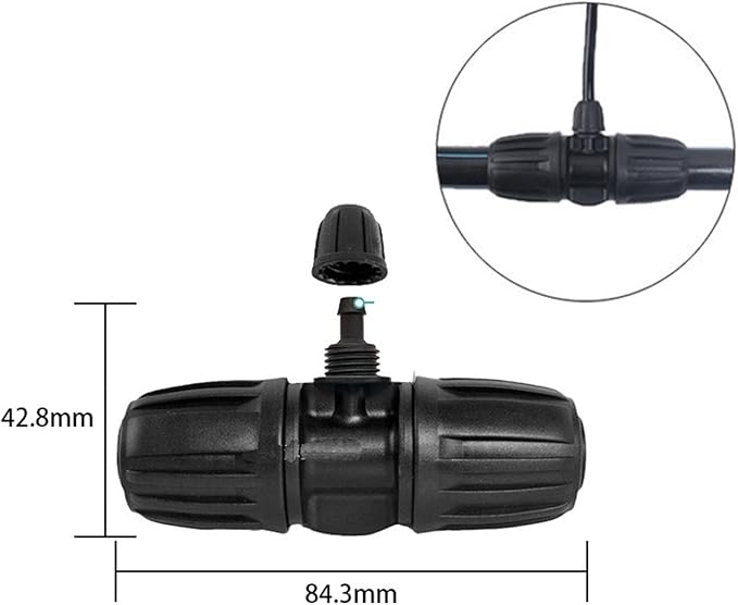 10PCS 1/2 Inch to 1/4 Inch Tubing Irrigation Fittings for (1/2'' ID x 0.60''-0.63'' OD) 16mm Drip Tubing,Locked Barbed Tee Connectors, Anti-Drop Straight Tee for Irrigation Tubing (3 Way)