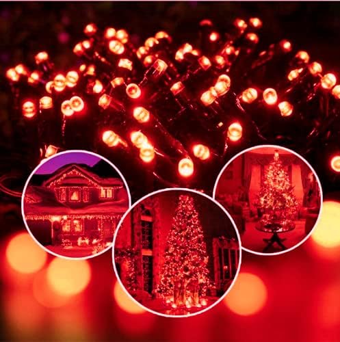 OZS Upgraded 2Pack 164ft 400 LED Christmas String Lights Outdoor Indoor, Extendable Fairy String Lights, Waterproof 8 Modes Green Wire Tree Lights for Holiday Party Christmas Decorations (Red)