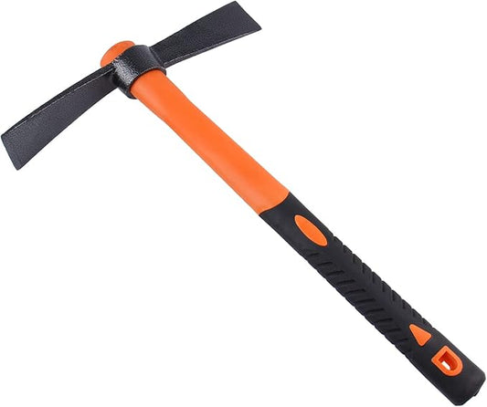 LUBAN Dual Head Axe Hoe with Heavy Duty Forged Adze and Ergonomic Non-Slip Handle for Gardening, Hunting, Landscaping Outdoor 39mm/15-Inch
