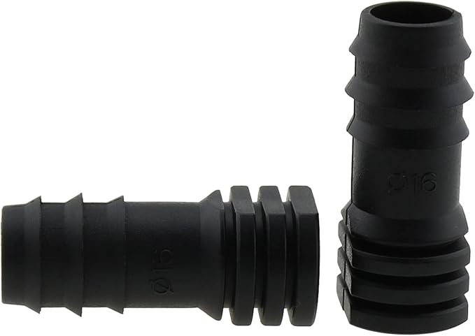 E-outstanding 12Pcs Irrigation Fittings End Plugs POM Plastic End Plugs for 1/2inch Drip Tubing Compatible Drip Sprinkler Systems, Black 16mm