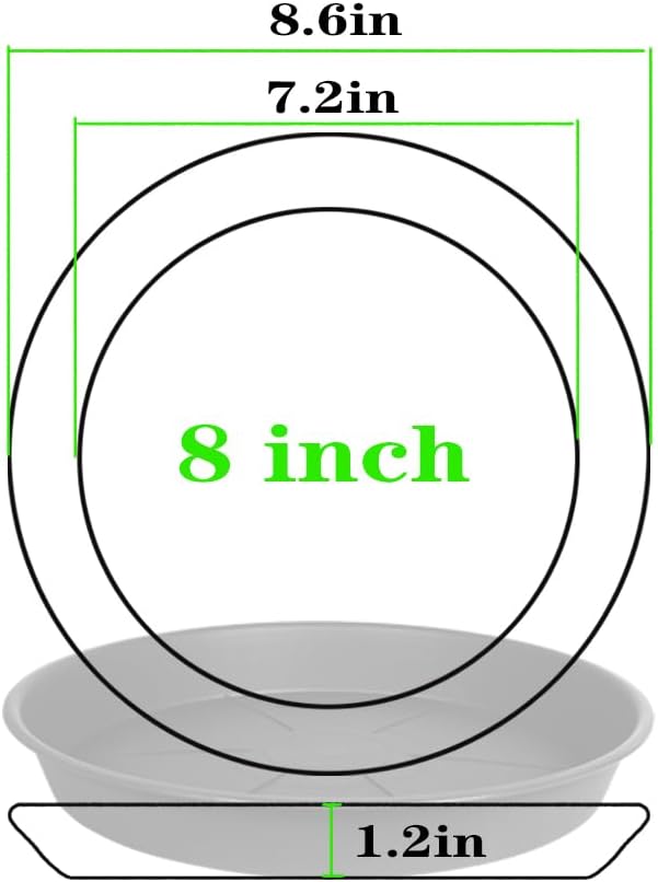 6 Pack of Plant Saucer Tray 7 8 inch, Heavy Duty Plastic Pot Plant Drip Trays Saucers for for Indoors Outdoor, Plant Water Tray for Planters 7-9" (8", Clay)