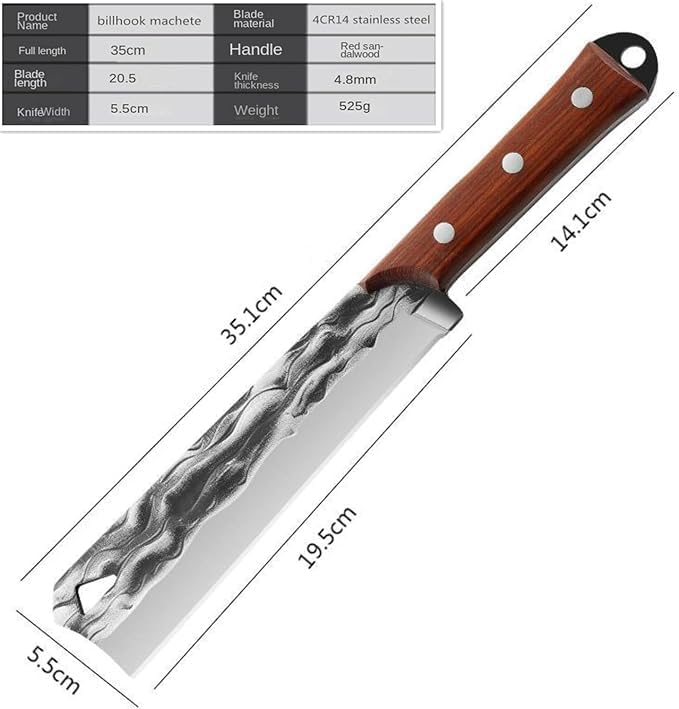 Machete Billhook Sickle Knife for Yard Work Machete for Cutting Trees Machetes Sickle Heavy Duty Machete for clearing Brush Garden Tools AxeConstruction Blade Outdoor