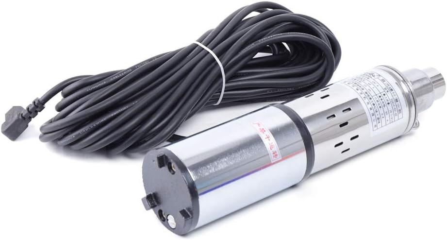 Deep Well Submersible Pump DC 48V 280W Electric Solar Powered Water Pump, 4.2 GPM Flow, 197ft Lift, Farm Ranch Irrigation Submersible Bore Hole Deep Well Pump