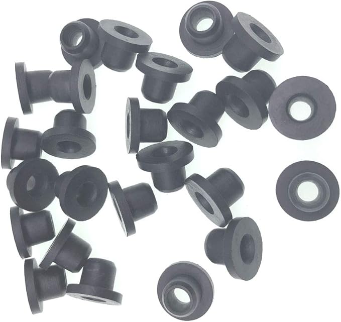 HORTIPOTS 1/4 Inch Rubber Grommet Pack of 25 Top Hat, 6 mm ID Small Tophat Grommet for OD 1/4 Inch Vinyl Rubber Tubing in Hydroponic and Irrigation Systems (Pack of 25)