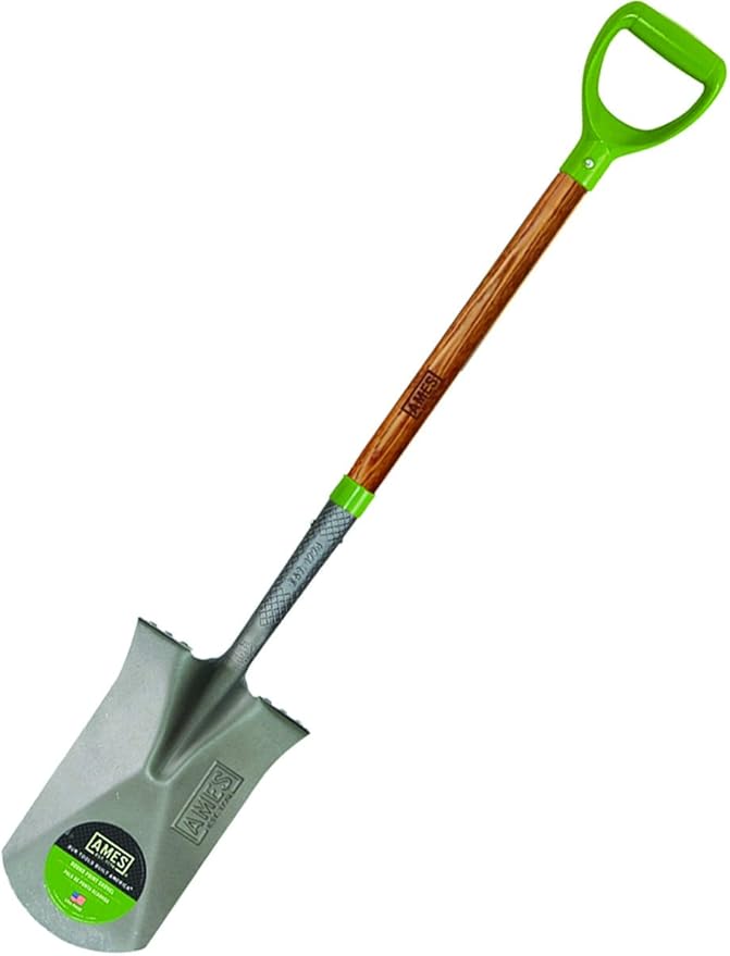 AMES 2593800 Tempered Steel Garden Spade with Hardwood Handle and D-Grip, 43-Inch