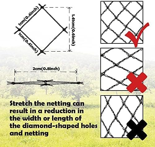 Meanchen Bird Netting 20x20 Ft, 1/2In Mesh Heavy Duty Garden Netting Pest Barrier for Plants, Vegetables, Extra Strong Woven Mesh Netting, Animal Fencing for Fruit Trees Against Birds, Deer, Poultry