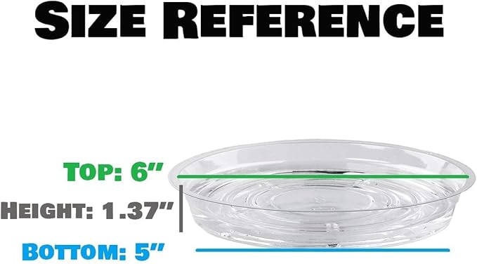 20 Pack 6 Inch Plant Saucers Clear Plastic Plant Saucer Drip Trays Small Plant Plate Dish for Indoor Flower Pots and Planters, Bulk
