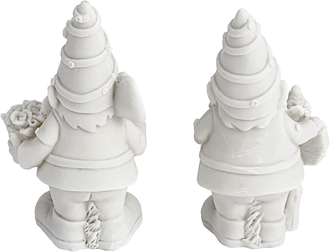 Bright Creations 2 Pack Ceramics to Paint - Paint Your Own Garden Gnome Statues, Blank Paintable Ceramics for Adults (5 in)