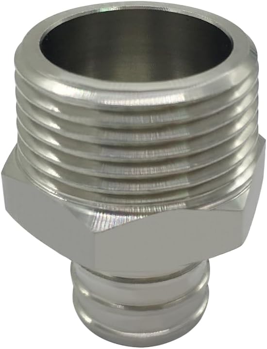 Beduan Stainless Steel PEX Garden Hose Adapter Fitting 1/2" PEX Barb to 3/4" GHT Male Connector for Outdoor Garden Irrigation Watering