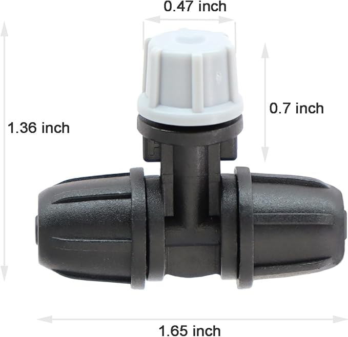 10pcs Drip Irrigation Misters Nozzles 1/4 Inch Three-Way Atomizing Nozzle with Connectors Drip Emitters Irrigation Fitting Parts for Outdoor Spray Cooling System