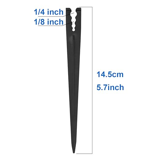 Irrigation Drip Support Stakes 1/8" 1/4" Tubing Hose for Vegetable Gardens Flower Beds Herbs Gardens Black 100 Pack
