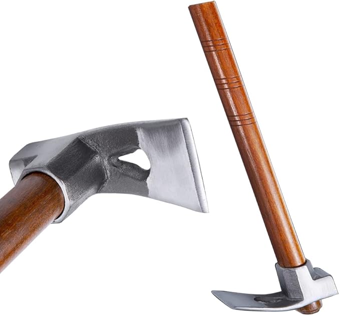 Garden Hoe Tool Small Action Hoe, Loosening Soil and Weeding,Knockable and Removable Nails,Hand Long Handle Weed Garden Tool,Digging and Rooting (6.29in×2.95in,1.80lb)