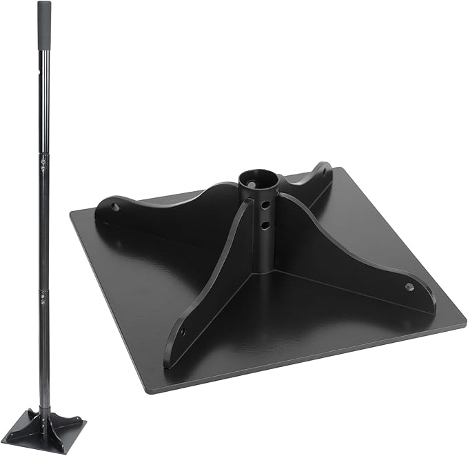 Heavy-Duty Steel Tamper, 8x8 Inch Hand Soil Tamper Garden Landscaping Tool for Ground & Gravel Leveling Dirt Compactor - Ergonomic Tamper Design, 48 Inches Total