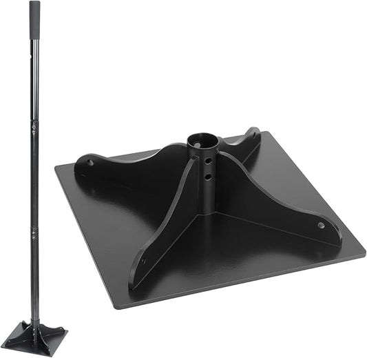 Heavy-Duty Steel Tamper, 8x8 Inch Hand Soil Tamper Garden Landscaping Tool for Ground & Gravel Leveling Dirt Compactor - Ergonomic Tamper Design, 48 Inches Total