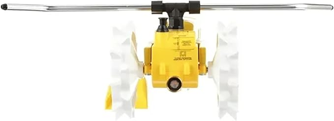Nelson Rain Train Traveling Sprinkler for Yard, Heavy Duty Rotating Lawn Sprinkler with Large Area Coverage, Yellow