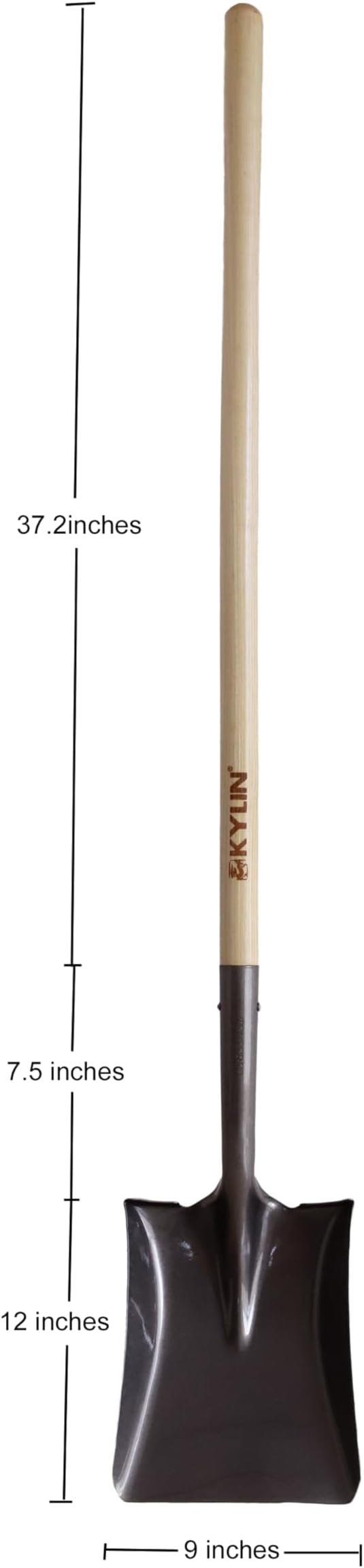 Kylin Shovel Set Garden Digging Shovels Combo Square Flat Roud Point Shovel with Long North Hard Wood D-Grip Handle Yard Tools Set