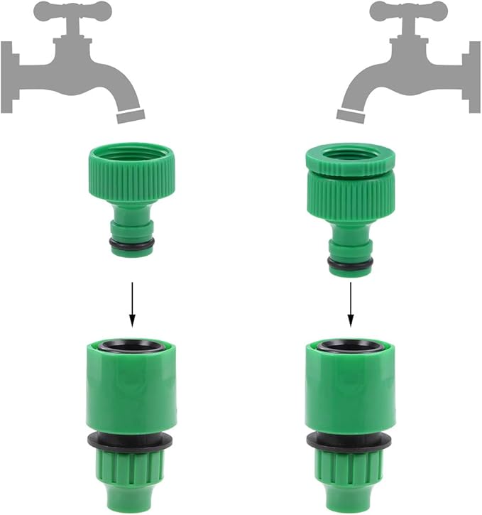 uxcell Quick Connector Hose Pipe Adapter Fitting 4mm Inner Diameter Hose Tubing for Garden Irrigation System 2pcs