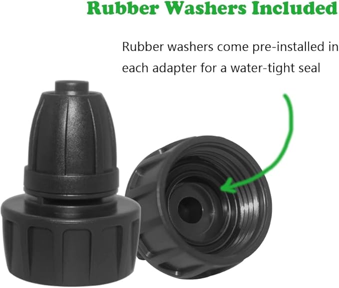 Hooshing 4PCS 3/8 Inch Drip Irrigation Tubing to Faucet Garden Hose Adapter 3/4" to 3/8" Irrigation Hose Adapter Reusable Connector Fittings for Garden Supplies