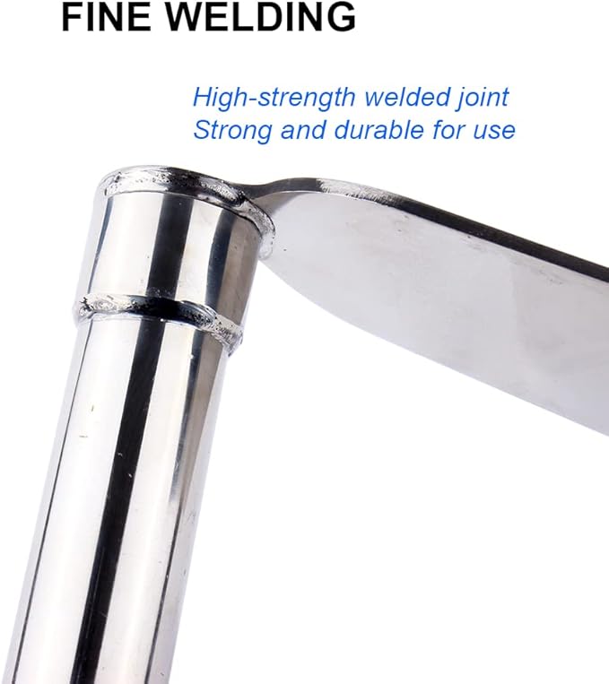 LUBAN Stainless Steel Garden Hoe 15-inch Length Lightweight Weather Resistant Metal Hand Tool for Weeding Seeding Turning Soil