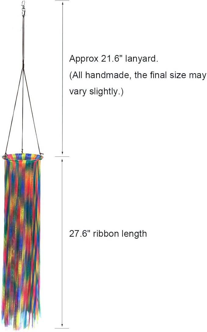 Ribbon Windsock Streamer, Outdoor Decorations for Your Patio, Garden, Yard, Dock and Camper, 49-Inch, WS49-XS