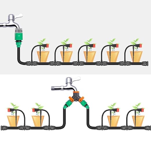 Drip Emitters for 1/4" Drip Irrigation Tubing,Garden Irrigation Dripper, Irrigation Drip Emitters Adjustable Water Flow Drippers Garden Succulent Watering Dripper Sprinkler for (4-7mm) Hose (30)