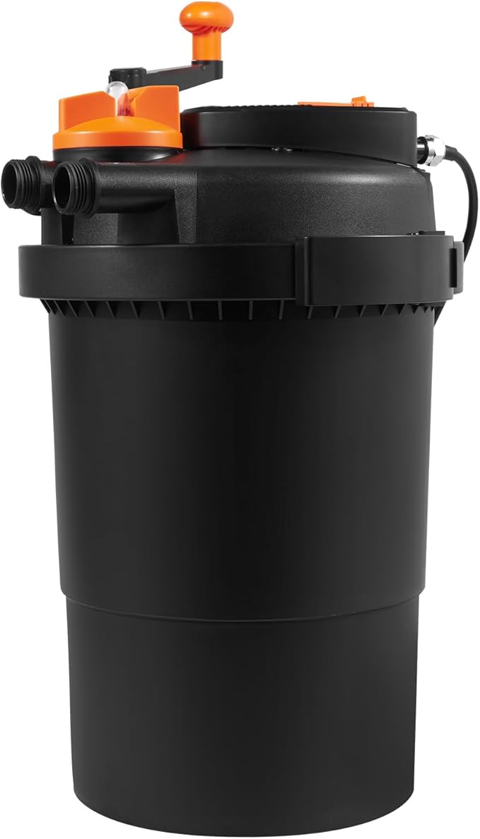 VEVOR Bio Pressure Pond Filter, Up to 2000 Gallons, with 13W UV-C Light, 1840 GPH, Pressurized Biological Pond Filter System Filtration Equipment for Fountain Pool, Koi Fish Aquarium Tank Garden Water