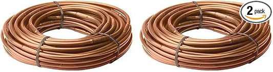 Rain Bird ET256-50S Drip Irrigation Pressure Compensating 1/4" Emitter Tubing, 6" Emitter Spacing, 50 Roll, Brown (Pack of 2)