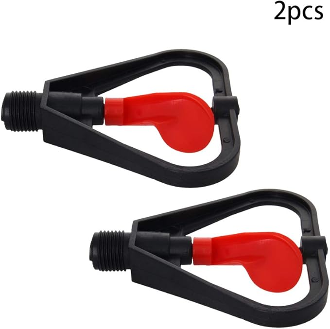MroMax Butterfly Rotating Sprinkler, 1/2BSPF Thread Plastic Micro Atomizing Nozzle for Garden Irrigation, 2Pcs (Black,Red)