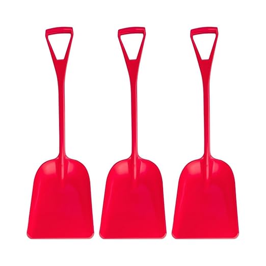 SPARTA 41077EC05 Plastic Sanitary Shovel, Food Safe Plastic Shovel For Commerical Kitchens, 14 Inches, Red, (Pack of 3)