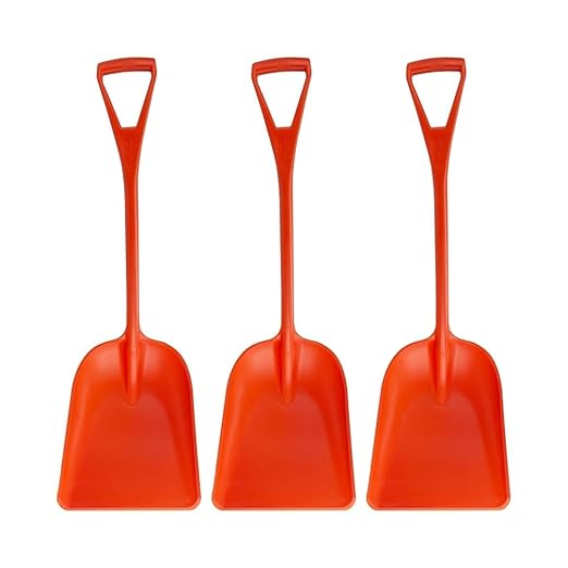 SPARTA 41077EC24 Plastic Sanitary Shovel, Food Safe Plastic Shovel For Commerical Kitchens, 14 Inches, Orange, (Pack of 3)