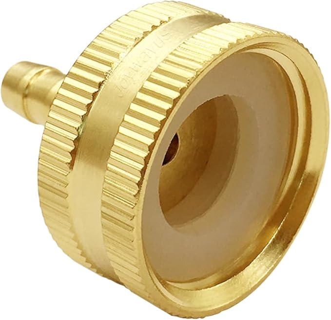 Joywayus 2Pcs 1/4" Barb x 3/4" Female GHT Thread Swivel Brass Garden Water Hose Pipe Connector Copper Fitting with Stainless Clamp House/Boat/Lawn/Power Wash/Irrigation