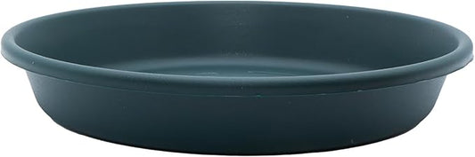 The HC Companies 10 Inch Round Plastic Classic Plant Saucer - Indoor Outdoor Plant Trays for Pots - 10.75"x10.75"x1.75" Evergreen