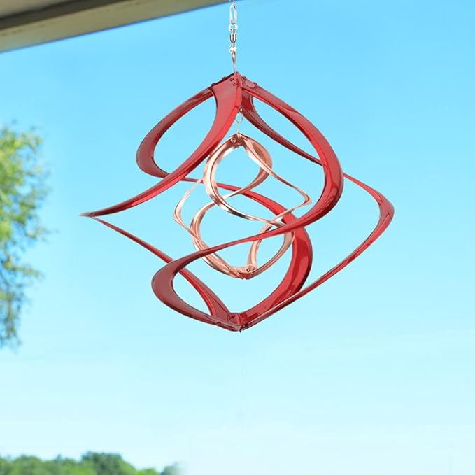 Red Carpet Studios 31092 Cosmix Wind Spinner Double Helix, 14-Inch, Red &Copper