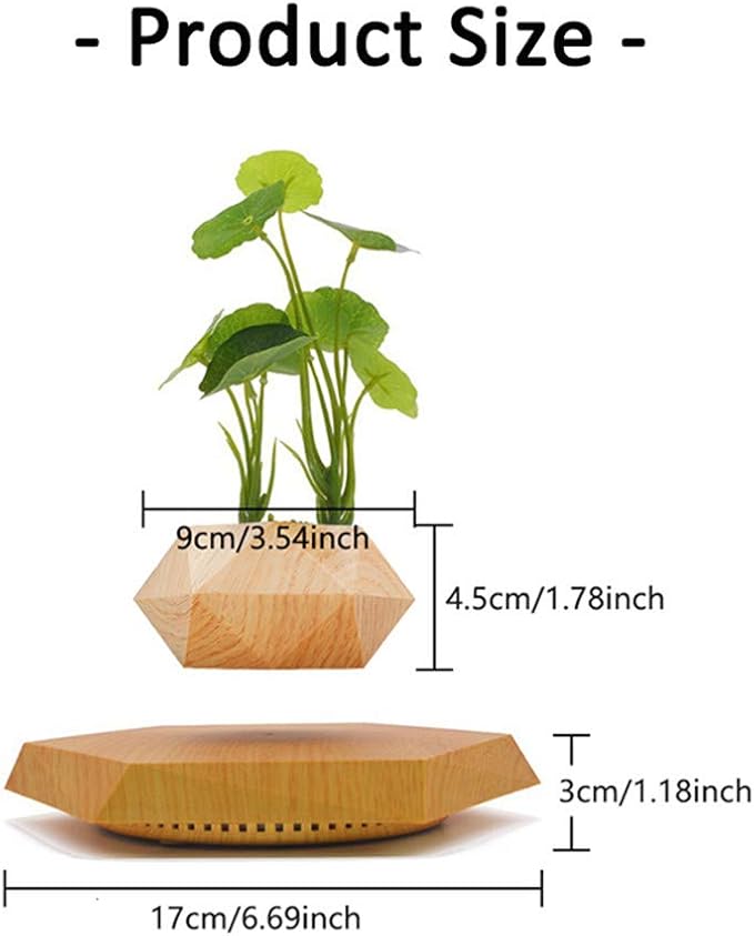 Levitating Plant Pot Hexagon Floating Air Bonsai Pot Suspension Flower Pot Planter for Office Home Decoration