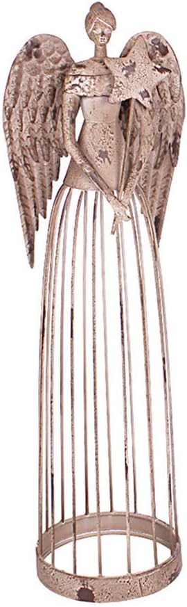 Morning View Metal Angel Statue Decor for Garden Yard Art Outdoor Standing Large Angel Decorations with Star Antique Patio Patio Lawn Holiday Christmas 26 Inches Tall