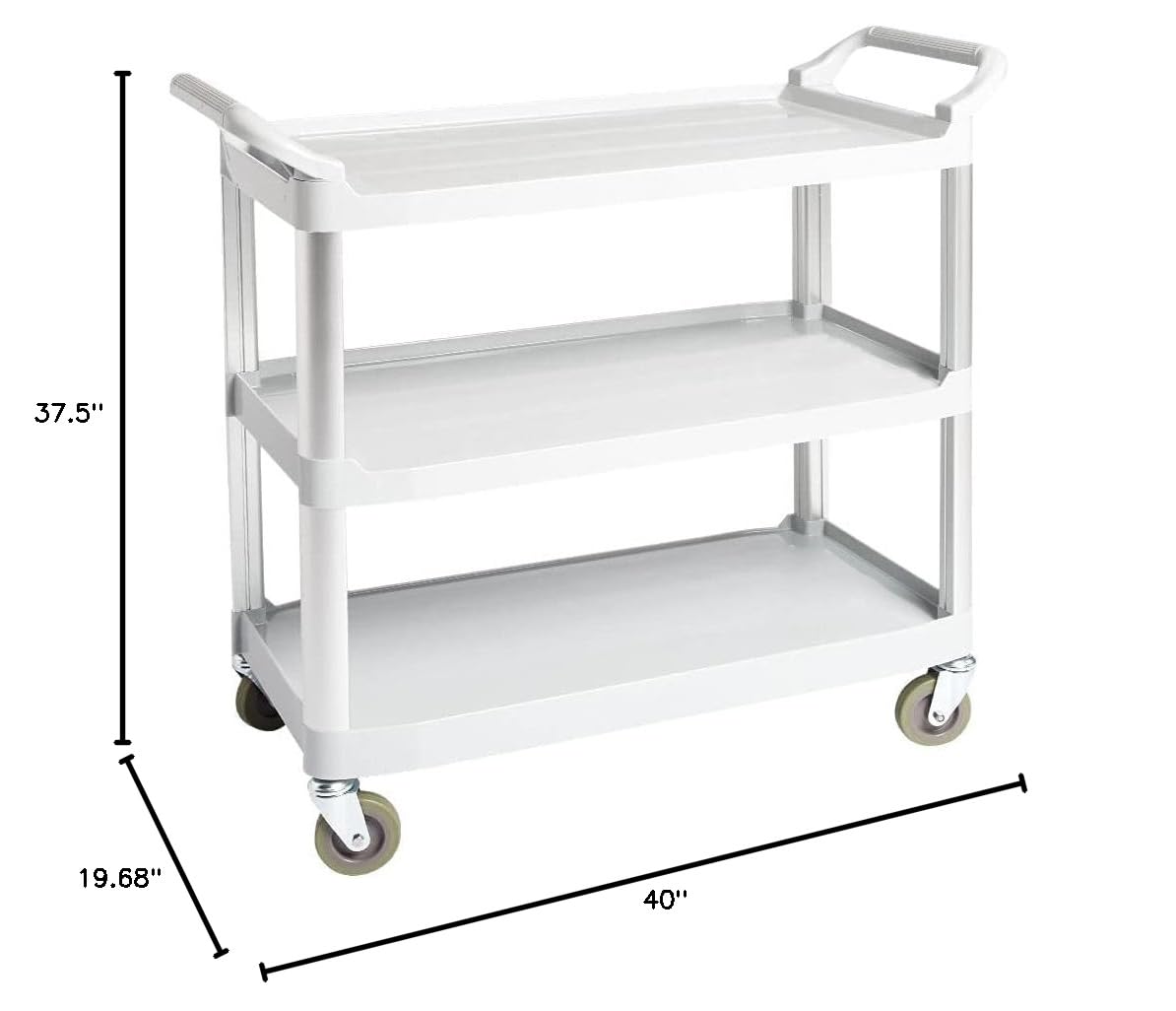 Amazon Basics 3 Shelves Utility Cart with 400 lbs Loading Capacity, Smooth move, Gray (Previously AmazonCommercial brand)