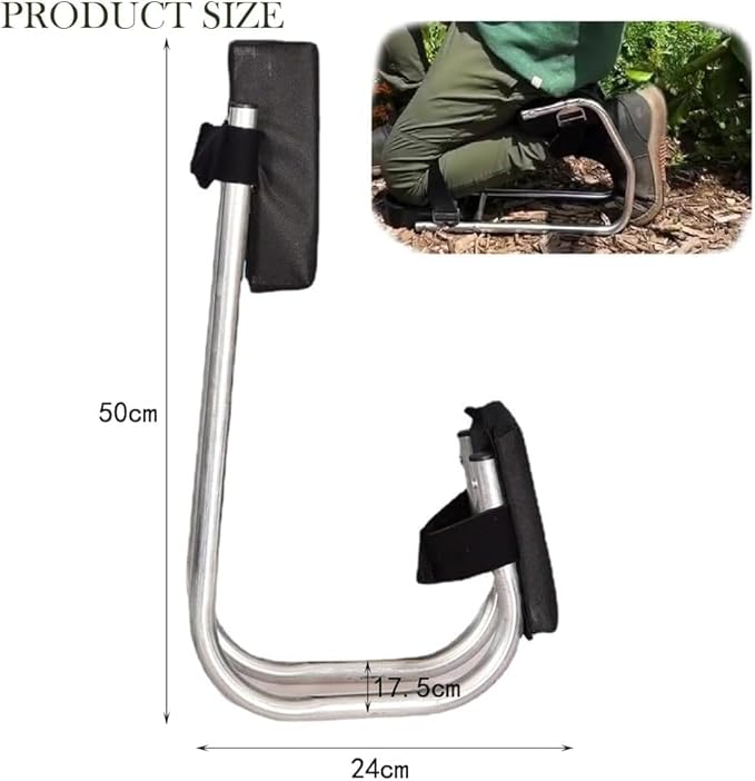 New Knee Seat for Gardening, Protecting Knees, Labor-Saving Tools for Farm Work, Strap on Kneeling Device for Garden (Silver)