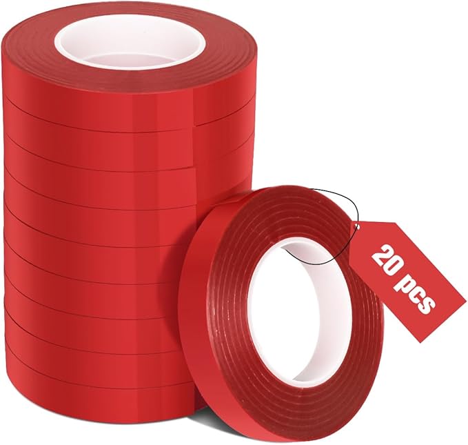 FUNTECK 20 Pcs Red Plant Ribbon for Plant Tying Machine, 100 Feet Long x 1/2 Inch Wide